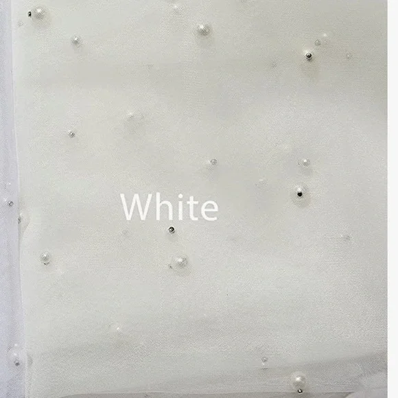 White Pearl Embellished Wedding Veil NWT - long chapel length - Picture 5 of 6